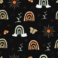 seamless pattern with cute butterfly background vector