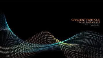 Gradient wave particles on black background vector