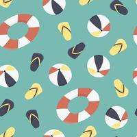 seamless pattern with cute summer beach background vector