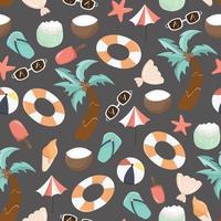 seamless pattern with summer beach background vector