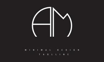 AM or MA Minimal Logo Design Vector Art Illustration