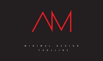 AM or MA Minimal Logo Design Vector Art Illustration