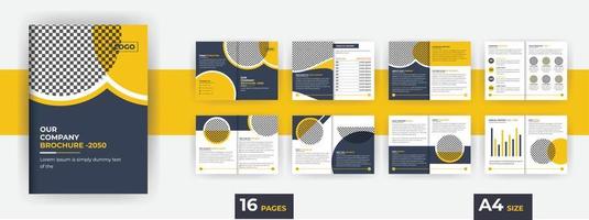 Business brochure design Company profile with modern gradient shapes, 16 pages brochure design vector