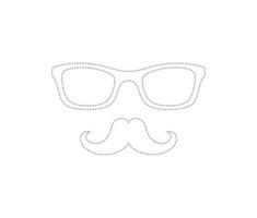 Mustache and Glasses tracing worksheet for kids vector