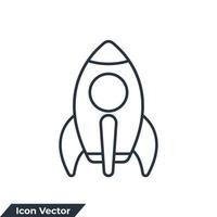 Rocket icon logo vector illustration. startup symbol template for graphic and web design collection