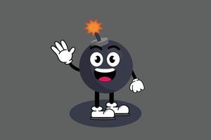 Illustration vector graphic cartoon character of cute mascot boomb with pose. Suitable for children book illustration and element design.