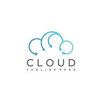 Cloud logo with creative design premium vector