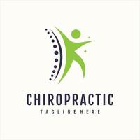 chiropractic logo design with modern concept premium vector