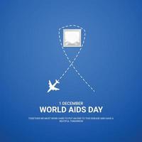 World AIDS Day, Design for social media banner, Background, 3D Illustration. vector