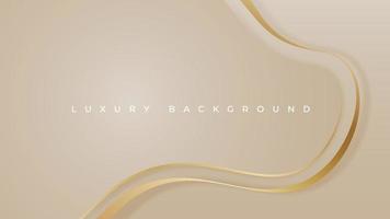 Abstract luxury background with golden wave lines, paper cut style. Soft color template with curve shape and gold lines. Premium design with space for text. Vector illustration