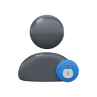 Blocked user icon 3d render png