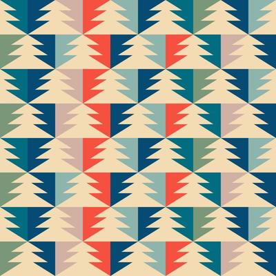 Retro vintage pattern with Christmas trees