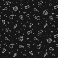 Set of icons on the theme of food. Food vector. Doodle vector with black and white food icons. Food pattern. Free Vector