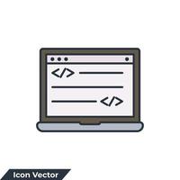 Ilustración de vector de logotipo de icono de configuración de sitio web y desarrollo web. plantilla de símbolo de codificación para la colección de diseño gráfico y web