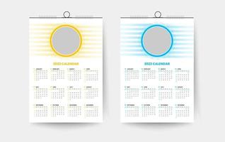 2023 one page wall calendar design template vector