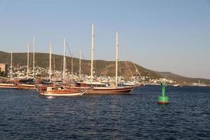 Sailboats in Bodrum Town photo