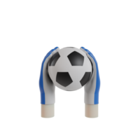 3d isolato mano con gli sport attrezzatura png