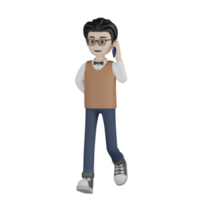 3d homens isolados com coletes e óculos marrons png