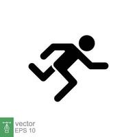 icono de corredor. estilo sólido simple. el hombre corre rápido, carrera, sprint, concepto deportivo. ilustración de vector de glifo aislado sobre fondo blanco. eps 10.