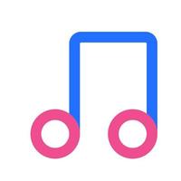 icono de nota musical con color de dos tonos vector