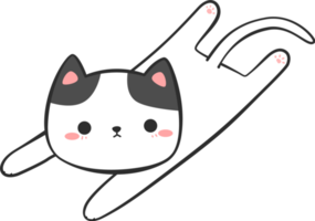 gatinho fofo deitado elemento de desenho animado png