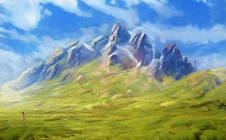 Mountains Fantasy Backgrounds Game Website Landscapes photo