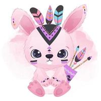 Tribal Series Cute Pink Bunny vector