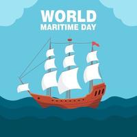 World Maritime Day modern flat vector design concept. Holidays around the world of maritime day. Vector illustration of Eps 10.