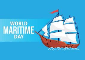 World Maritime Day modern flat vector design concept. Holidays around the world of maritime day. Vector illustration of Eps 10.