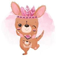 Tribal Series Cute Kangaroo vector