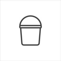 Vector sign of The Bucket symbol is isolated on a white background. Bucket icon color editable.