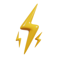 elemento de venda de flash de relâmpago 3d render png