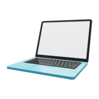 Laptop 3D Render pantalla de computadora abierta con teclado png
