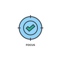 Vector sign of focus symbol is isolated on a white background. icon color editable.