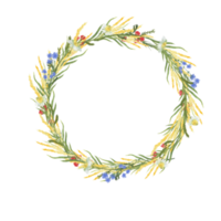 Watercolor wreath. Flower and leaves wreath. Wild flowers Bouquets, for Wedding invitation, embellishments. png