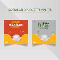 Super delicious food menu social media post template design vector