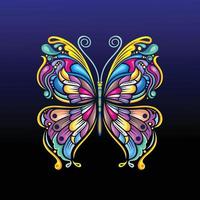 ilustración de arte de mariposa con diseño de vector colorido