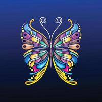 ilustración de arte de mariposa con diseño de vector colorido