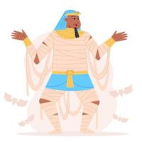 faraón egipcio, personaje de halloween en estilo plano vector