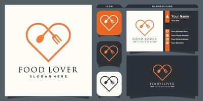 Food logo design with creative concept premium vector