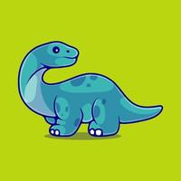 linda ilustración de dinosaurio brontosaurio adecuada para pegatina de mascota y diseño de camiseta vector