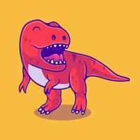 cute tyrannosaurus rex dinosaur illustration suitable for mascot sticker and t-shirt design vector