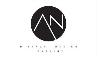 AN or NA Minimal Logo Design Illustration vector