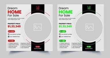 Real Estate Social Media fully editable Post Template, Home Sale Social Media Promotional banner design vector