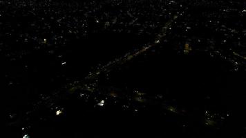 High Angle Aerial view of British Town at Night British Town video