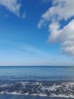 horizon with a bright blue sky background photo