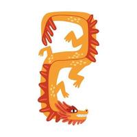 dragón chino plano dibujado a mano. año nuevo chino, imágenes de temática china para decorar papel, tela, etc. vector