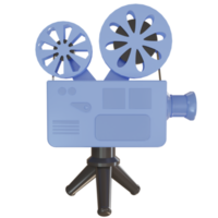Retro blauer 3D-Kinoprojektor png