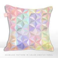 Vector Pastel Iridescent, Multi Colors or Holographic Geometric Triangles Seamless Pattern.