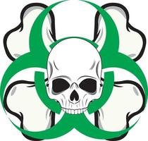 Bones with Skull Biohazard vector